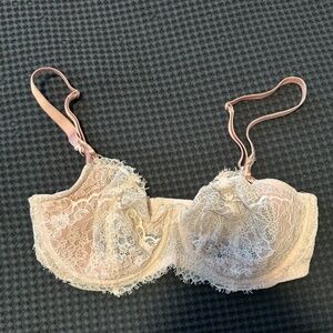 Pink Lace Balconette Bra